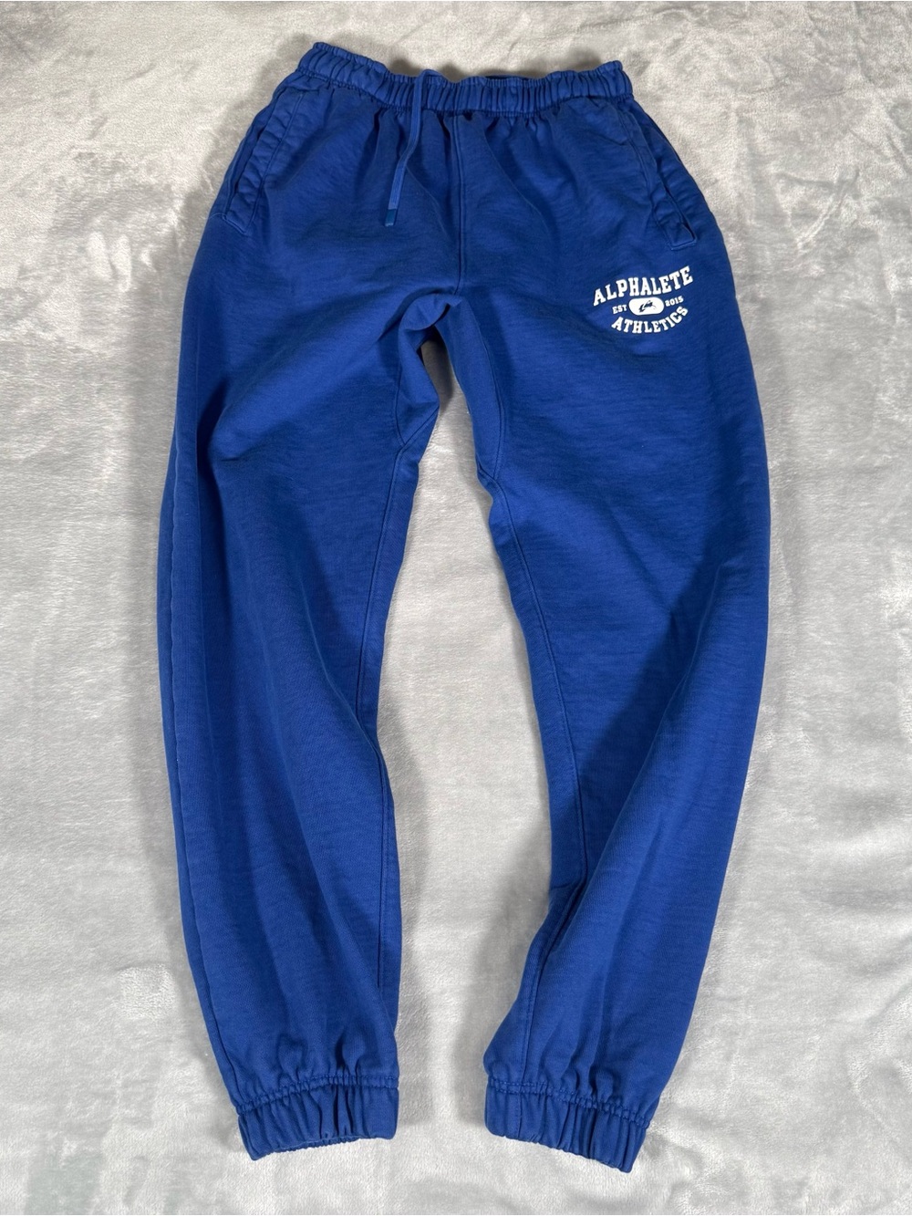 Alphalete Jogger Sweatpants Mens M 30” Tapered Fit Fleece Gym Washed Blue